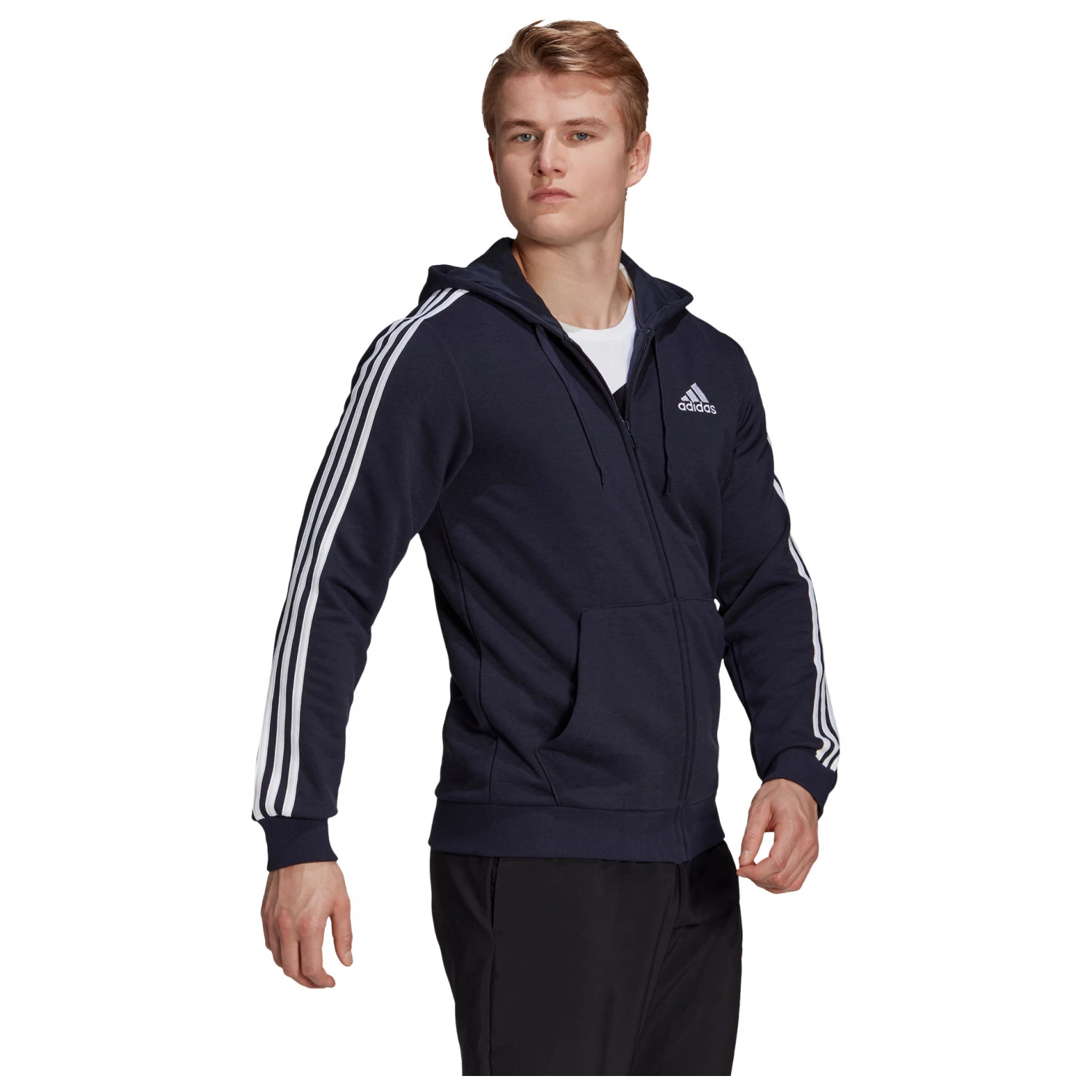 Adidas - 3-Stripes Full Zip Hoodie Sport Essentials - Sweat à capuche 5 Adidas - 3-Stripes Full Zip Hoodie Sport Essentials - Sweat à capuche – Image 3