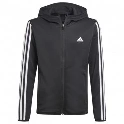 Adidas - Boy's 3 Stripes Full Zip Hoodie - Sweat à capuche -Robes & jupes Soldes adidas boys 3 stripes full zip hoodie sweat a capuche 1