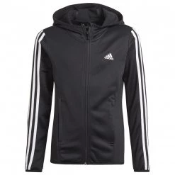 Adidas - Girl's 3 Stripes Full Zip Hoodie - Sweat à capuche