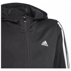Adidas - Girl's 3 Stripes Full Zip Hoodie - Sweat à capuche -Robes & jupes Soldes adidas girls 3 stripes full zip hoodie sweat a capuche detail 3